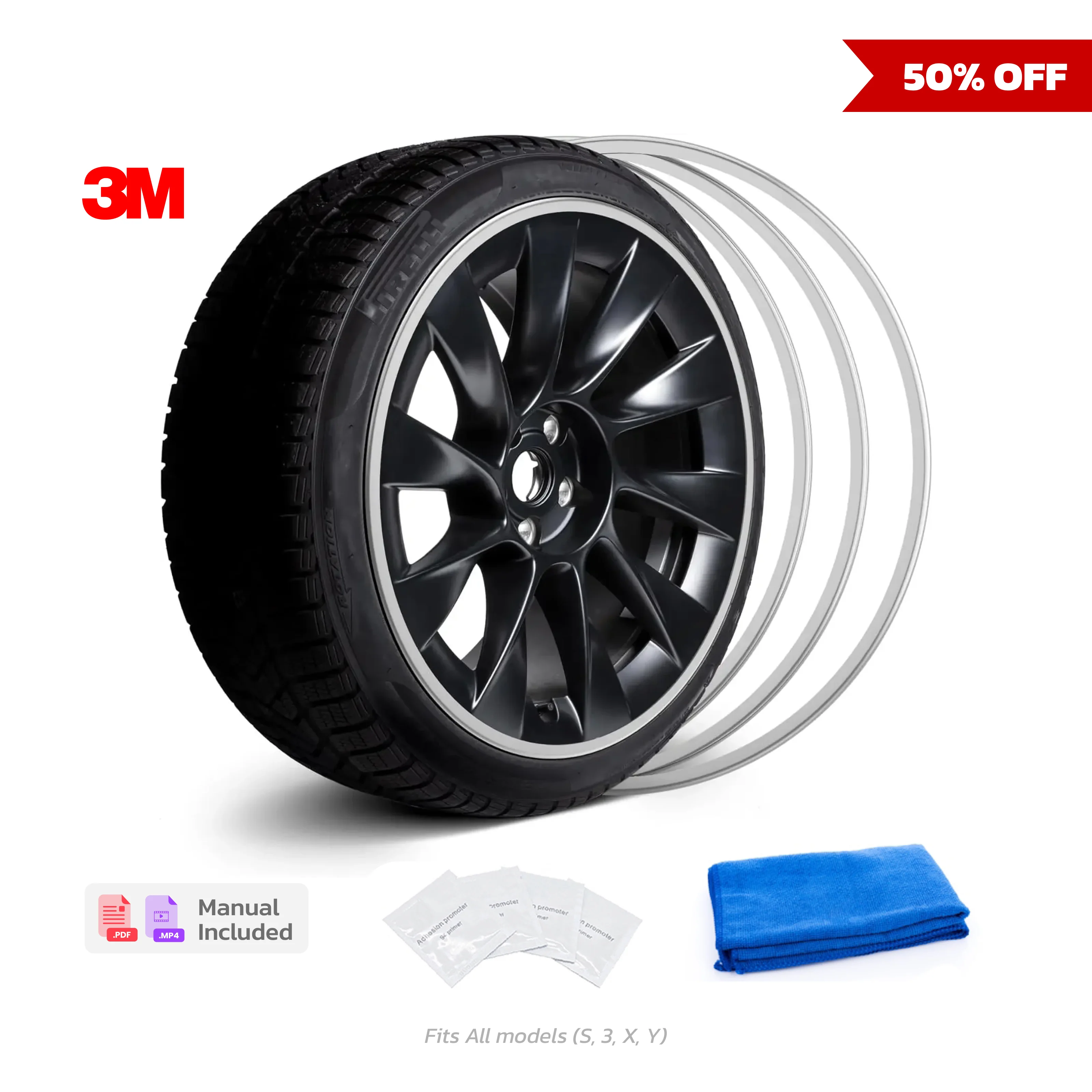 Teslahubs™ Aluminium Rim Protectors, Model 3, Y, S, X - Image 7