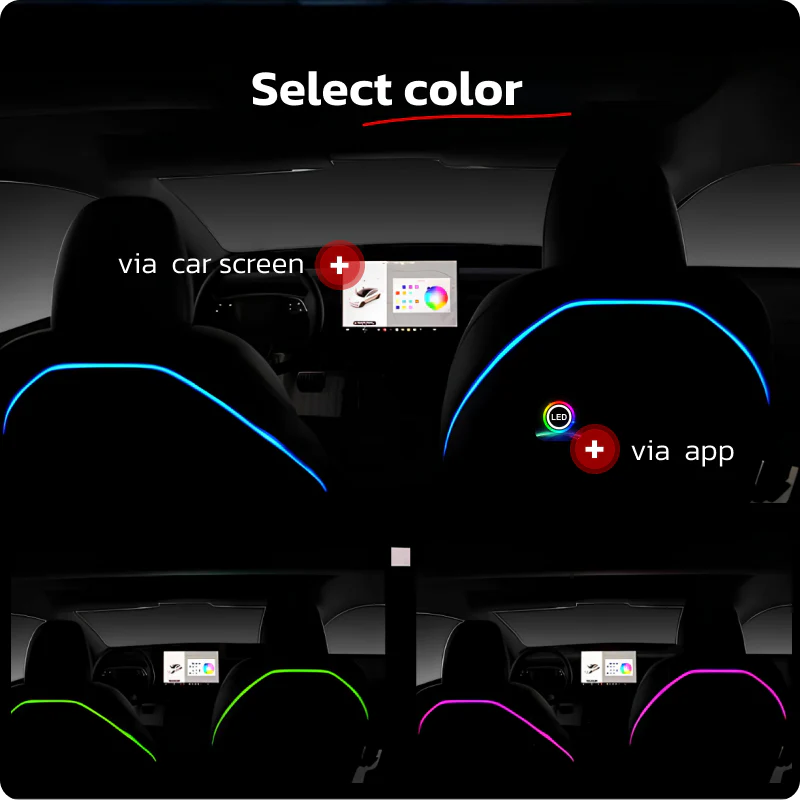 TeslaHubs™ Back Seats RGB Ambient Light - Image 2