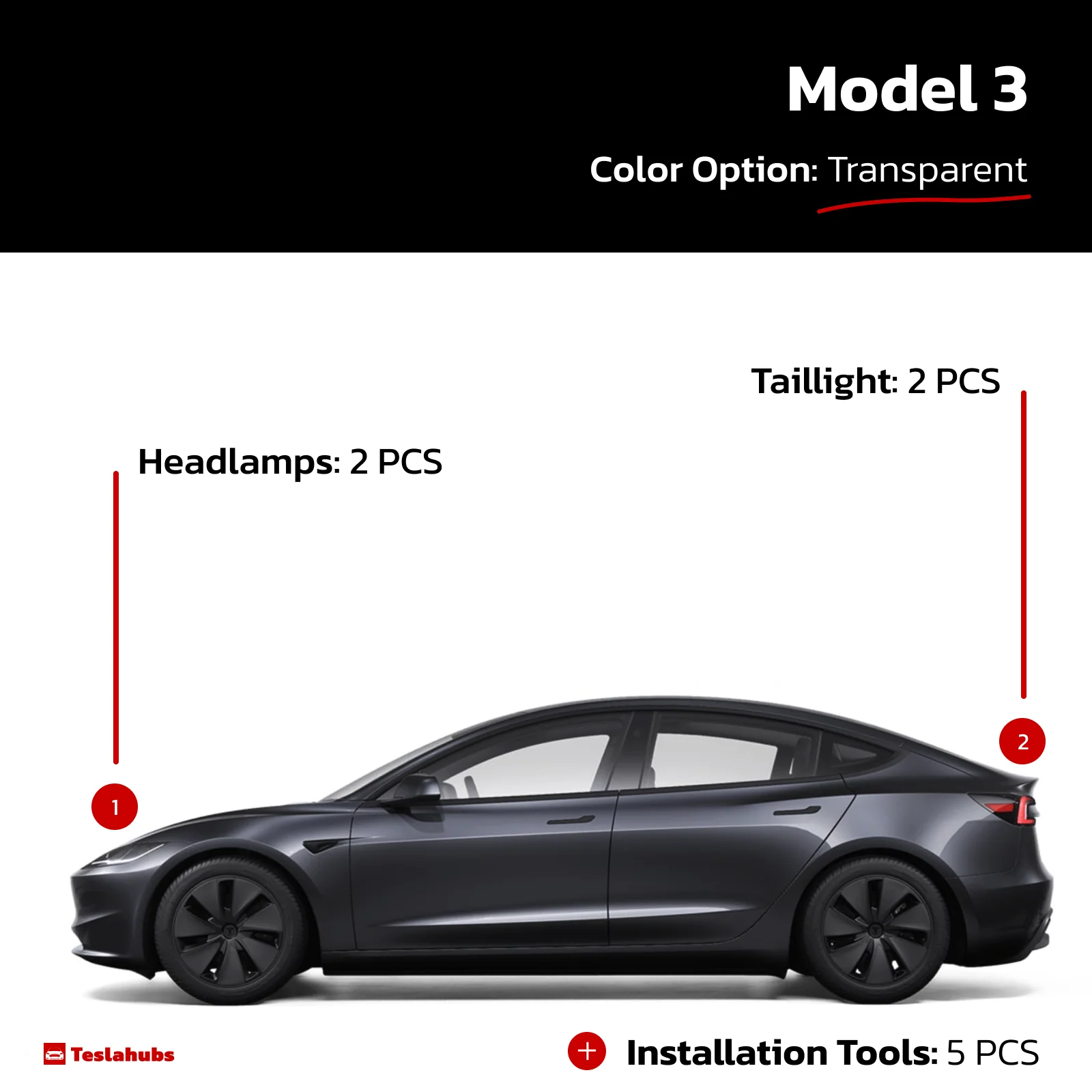 Teslahubs™ Lights Protector: Head-tail lights protective film - Image 16